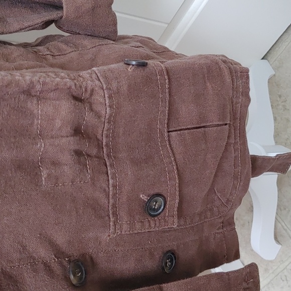 ESPRIT Brown military army style boho fall high colar jacket pockets long Sleeve - Picture 7 of 10